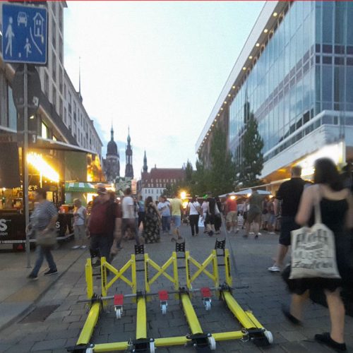 The barriers used to secure pedestrians and prevent unauthorized traffic around hotels